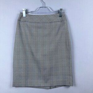 Jones Wear Essentials Pencil Skirt Womens Size 6 Houndstooth Knee Length Gray
